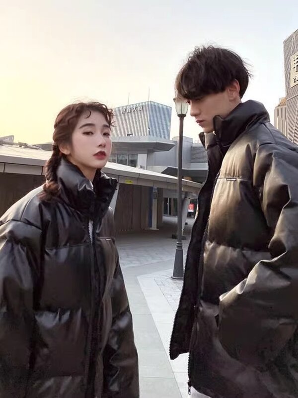 New Men's Winter Padded Parka Thicken Warm Fashion Streetwear Loose Coat Woman Couple Style Harajuku Casual Oversize Jacket 5XL