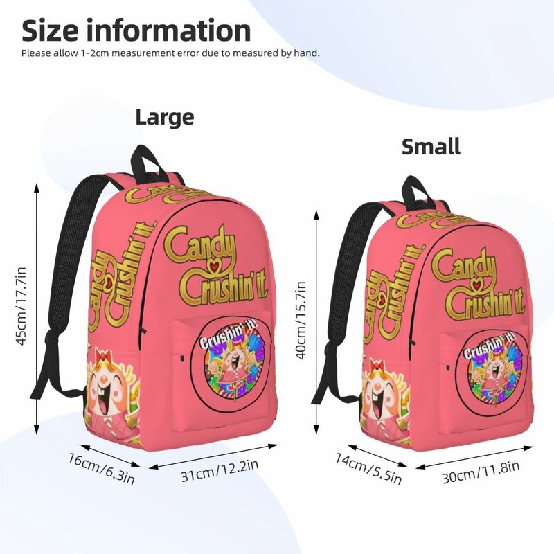¡Crushinit! Tiffi Candy Crush mochila para niño y niña, mochila escolar para estudiantes, mochila de día para preescolar, bolsa de jardín de infantes duradera