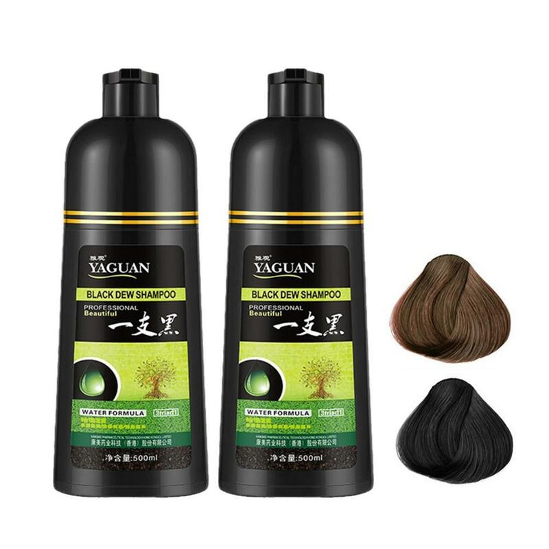 Shampooing colorant pour cheveux blancs, coloration rapide naturelle, cheveux noirs, cheveux bruns, 500ml, I3x4