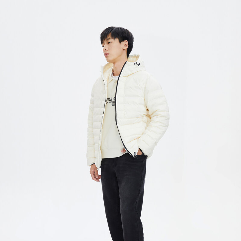 Metersbonwe-メンズライトフード付きジャケット、冬用コート、男性用アウターウェア、ブランドトップ、高品質、新しいファッション