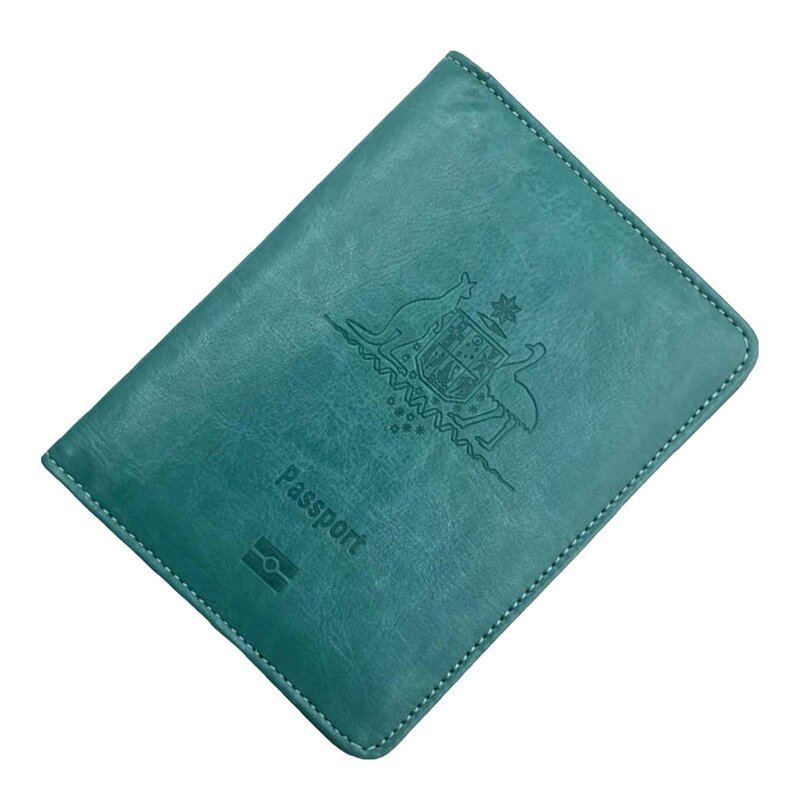 Tempat paspor kulit pria/wanita, dompet tempat paspor bisnis anti-maling, perlengkapan perjalanan