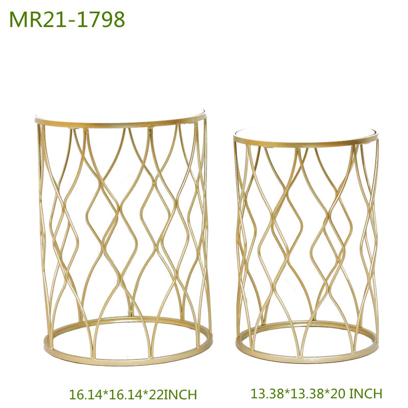 MR-Espejo redondo de Metal para decoración del hogar, mueble con patas decorativas