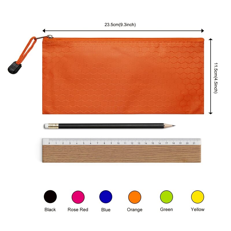 MOHAMM PVC 지퍼 파우치, 서류 가방, 연필 파우치, 다양한 색상, A6, 1pc