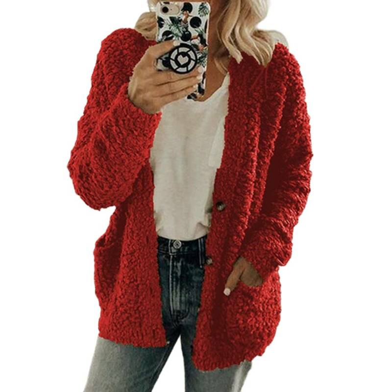 Winter Casual Fleece Thick Ski Coats Plush Overcoat Coldproof Cardigan Elegant Womens Jackets Soft Lamb Wool Outerwear S-5XL