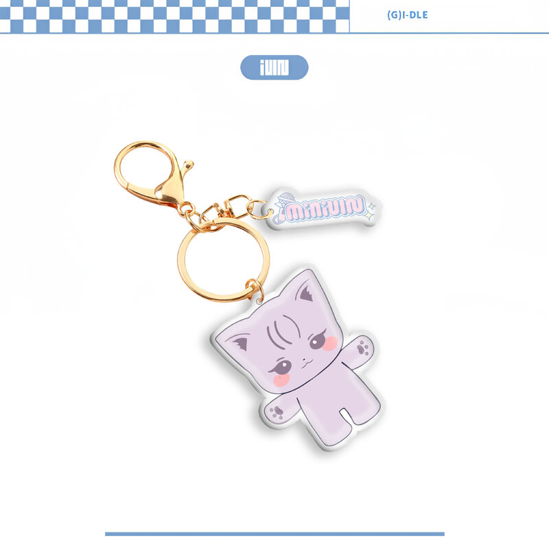 KPOP (G)I-DLE Cartoon Pendant Keychain HD Figure Acrylic Keyring SoYeon MiYeon YuQi Fans Gifts Car Bag Charm Accessories