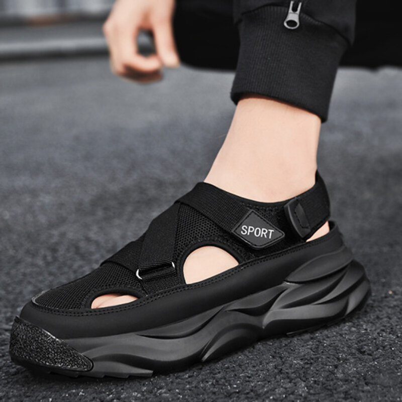 Sandals for Men Summer Cave Casual New Baotou Sports Shoes Men's Water Proof Sandals for Male Beach Shoes Platform Sandals 슬리퍼44
