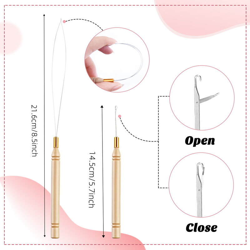 Kit d'outils d'extension de cheveux, pince à 3 trous, micro liens, extraction de cheveux, 1 pièce, 200 pièces par paquet