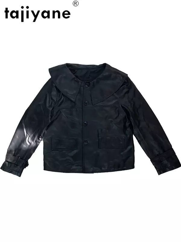 Tajiyane女性の革ジャケットリアルシープスキンのコート女性韓国スタイルのコートやジャケット女性春2021 vesteファムPph4506