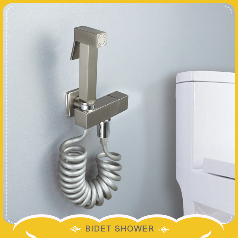 Messing Hand Bidet Spray Dusche setzt Bidet Wasserhahn quadratische Toilette spezielle Wasserhahn Toilette Bad zubehör Hardware