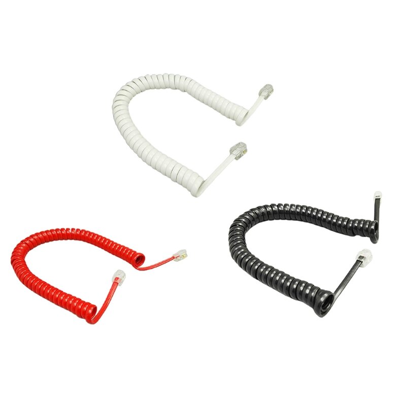 6-футовый 4-жильный витой провод для телефонной трубки, телефонная линия подключения RJ9, 1,85 м/72,8 дюйма, черный/красный,