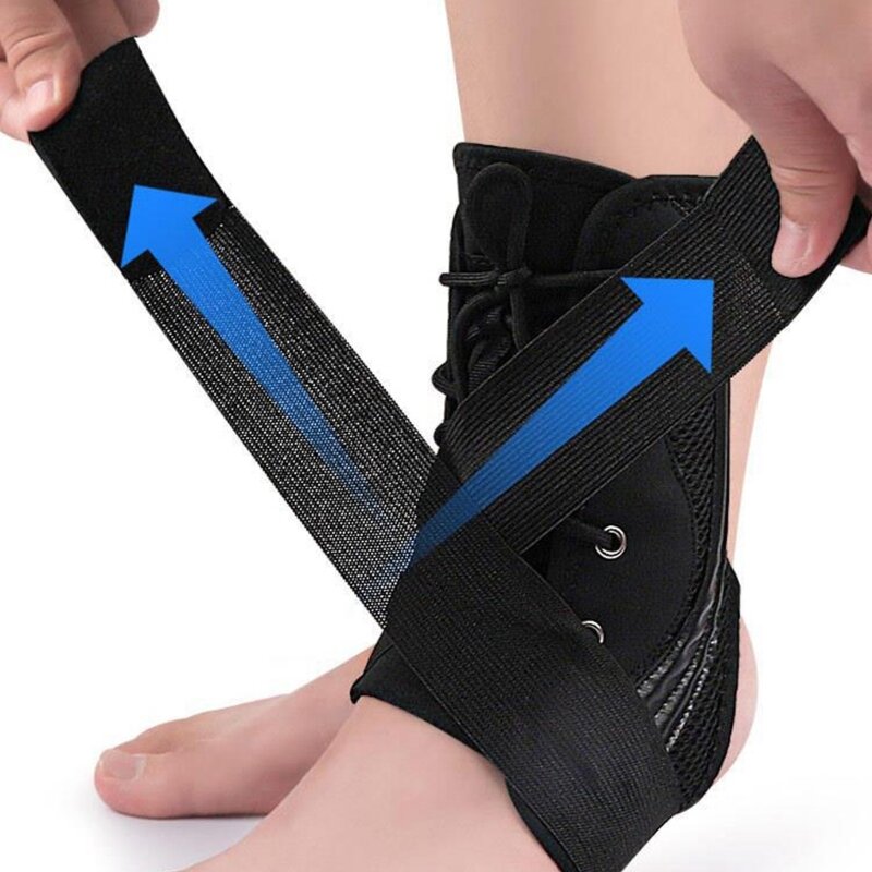 Tornozelo para mulheres homens estabilizador tornozelo, suporte ajustável com cadarço