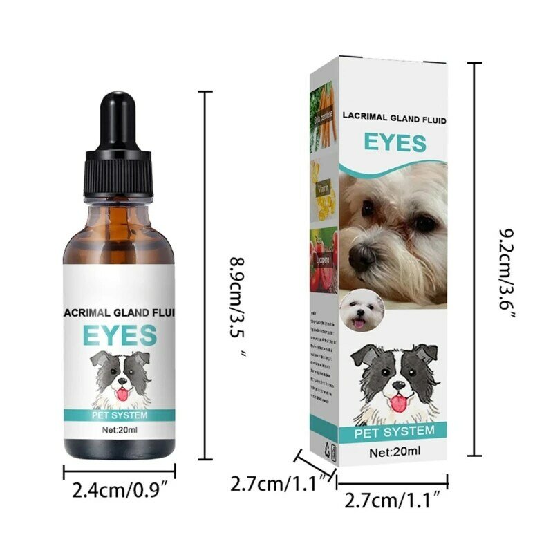 مزيل بقع دموع الكلاب، قطرات غسول للعيون، علاجات جفاف العين، 20 مل