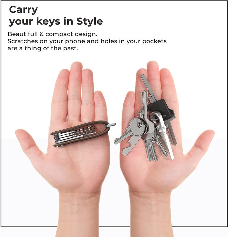 حافظة مفاتيح جلدية أنيقة للسيارة, حافظة تخزين لمفاتيح السيارة ، المحفظة ، حامل مفاتيح ، حلقة تجميع ، منظم مفاتيح ذكي EDC Pocket