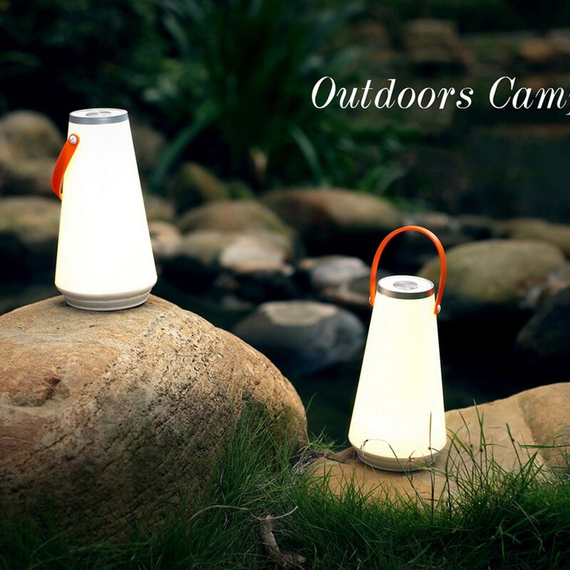 Lâmpada de led noturna recarregável usb, lâmpada criativa portátil com interruptor touch sem fio para acampamento ao ar livre e emergências