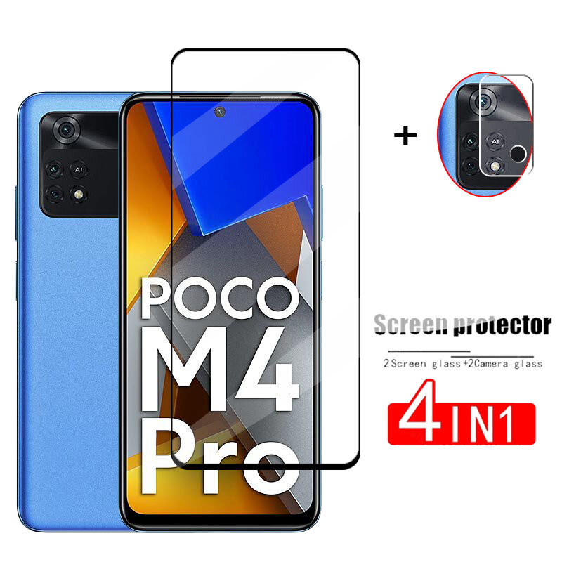 Стекло с полным покрытием для Poco M4 Pro, Защита экрана для Xiaomi Poco M4 X5 Pro, закаленное стекло, защитная пленка для телефона Poco X5 M4 Pro