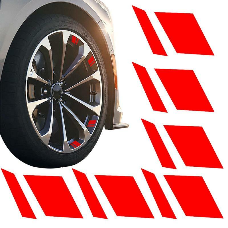 Stiker garis reflektif ban mobil, stiker untuk roda mobil 18-21in Trim pelek 6 buah stiker roda dekorasi keselamatan Aksesori Mobil