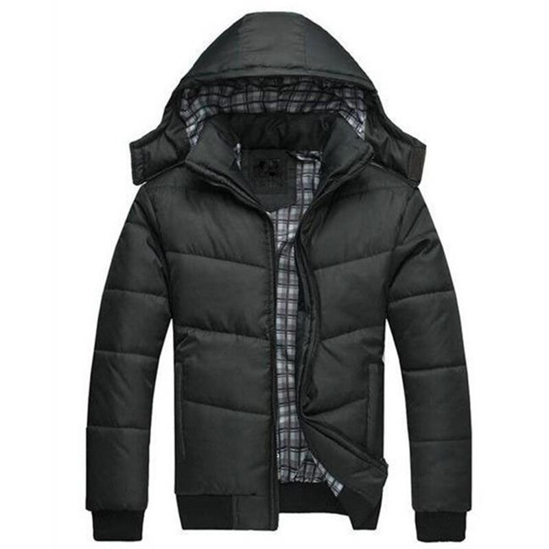 Down Cotton Jacket for Men Fit Warm Puffer Jacket Outwear for Club Travel Outdoor Wear