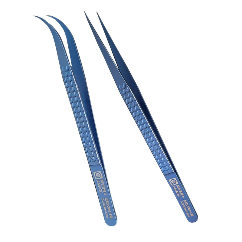 Titanium Alloy Straight / Curved Tweezers Set For Mobile Phone Service Tweezers Repair Tools Amaoe Loong-A / B Huimintong
