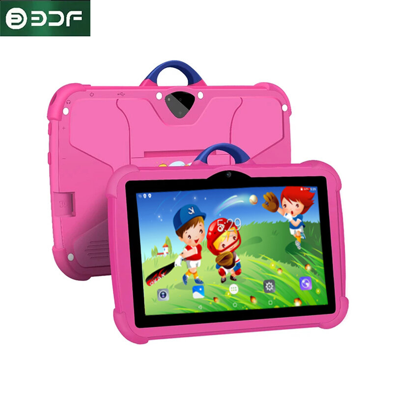 Tablet anak-anak, Tablet PC Quad Core 7 inci RAM 4GB ROM 64GB Android 12 pendidikan anak belajar