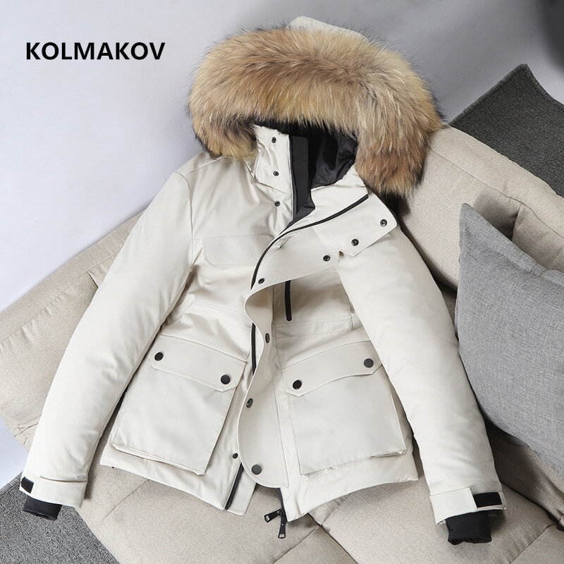 Pato branco masculino para baixo casaco com capuz, parka grossa, casaco quente, tamanho completo M-XXXL, nova chegada moda, inverno, 2022