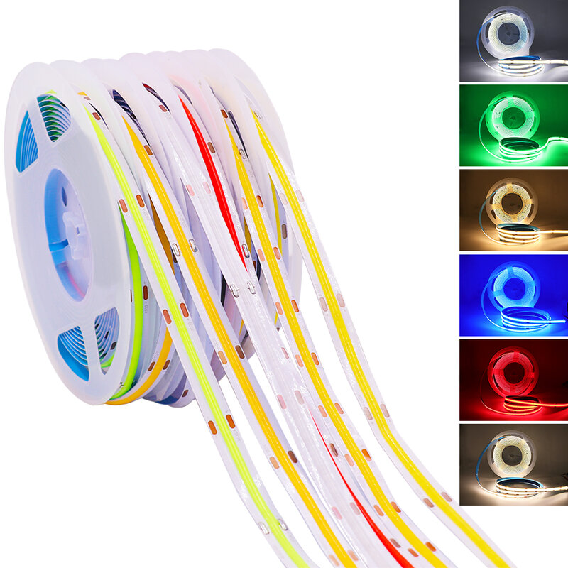 5V COB LED Strip Lights USB 320LEDs/m illuminazione lineare ad alta densità nastro LED flessibile nastro bianco rosso verde blu rosa ghiaccio blu