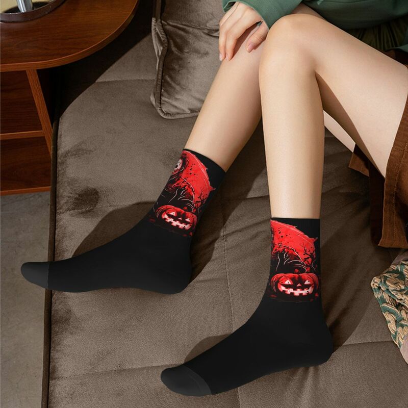 Повседневные носки из фильма «ужас» на Хэллоуин, с ножом Майкла Майерса для мужчин и женщин, красивые весенние носки для отдыха, одевающиеся подарки