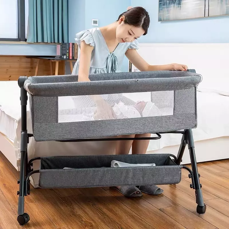 Baby Bed Splicing Large Bed Side Bed Cradle New Generation Multifunctional Movable Foldable Portable