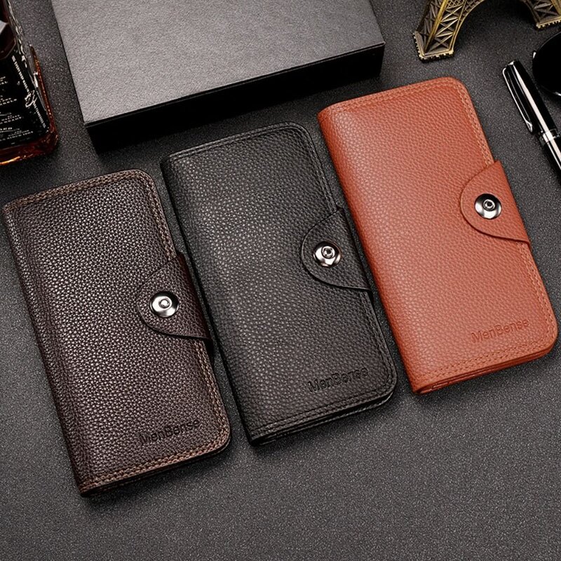 Snapper Men's Long Wallet Casual Classic Waterproof Credit Card Case Soft Recreational Frosted Leather Men Purses Daily Use