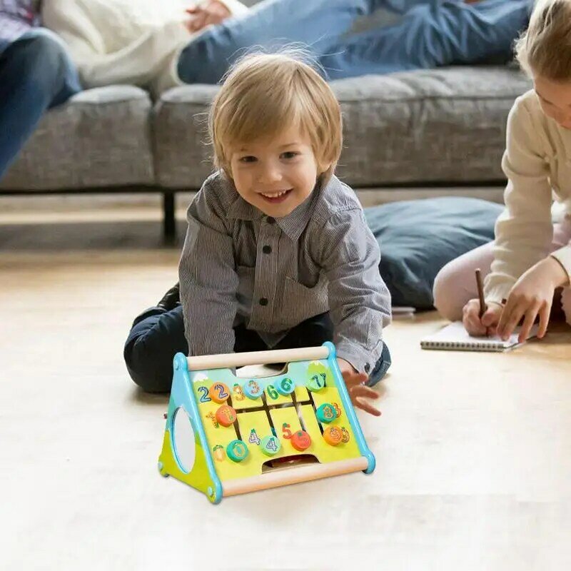 Drewniane przenośne wielofunkcyjne zabawki rodzic-dziecko interaktywne zabawka sensoryczna do nauki Montessori opieka nad noworodkami zabawka ruchowa dla dzieci