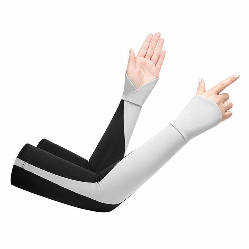 Dunne Armmouwen Mode Ijs Zijde Elastische Zonnebrandhandschoenen Lange Vingerloze Zonnebescherming Handschoenen Zomer Lente