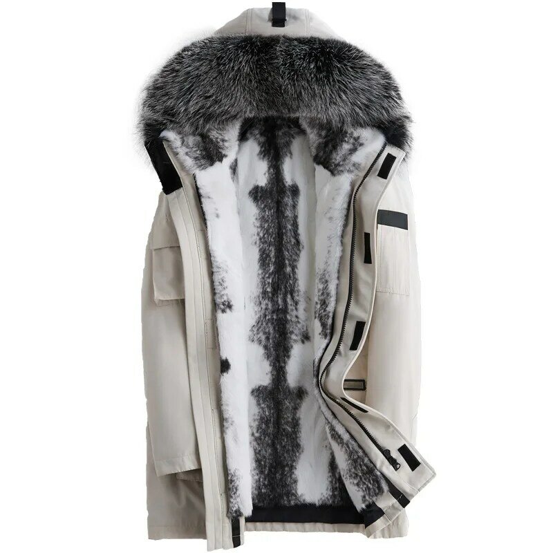 Tcyeek Winter Jacket for Men 2022 Men Real Fur Coats Hooded Mink Fur Liner Jackets Loose Casual Parkas Men Clothing Jaqueta LM
