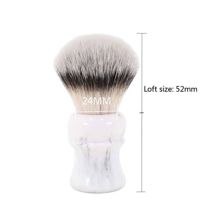 Yaqi everest 24mm mármore branco sintético cabelo escova de barbear pincéis de barbear