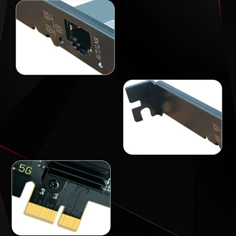 Tarjeta de red para juegos Gigabit 2,5G, 2500M con cable de tarjeta de red, adaptable a la tarjeta Ethernet 2,5, adaptador Pcie