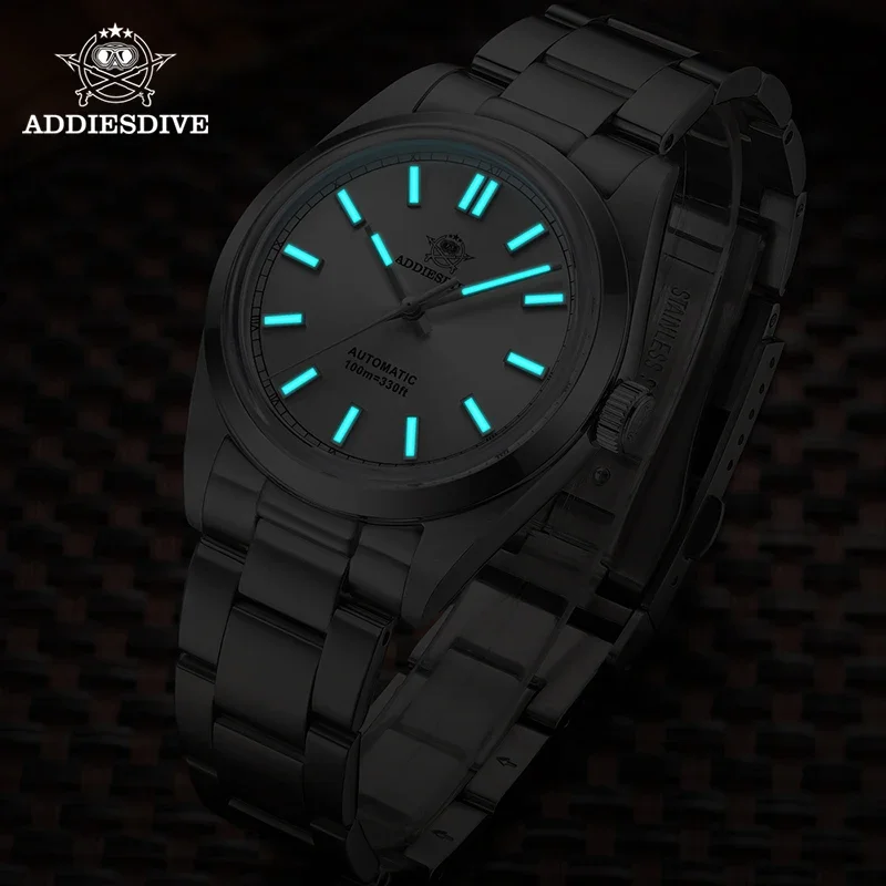 Adpeso Dive jam tangan mekanis otomatis, jam tangan merek Top 36mm PT5000, jam tangan kaca penutup Pot Cermin gelembung, jam tangan menyelam bercahaya untuk menyelam 100M