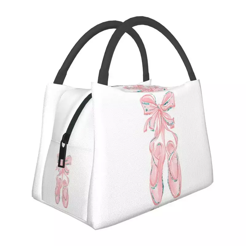Ballet Shoes Portable Lunch Boxes for Ballerina Dancer Cooler Thermal Food Insulated Lunch Bag Travel Work Pinic Container