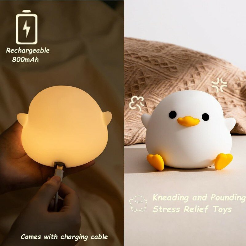 Светодиодный Ночной светильник, детский ночник DoDo Duck с сенсорным таймером 20 минут, для спальни, гостиной, перезаряжаемая настольная лампа