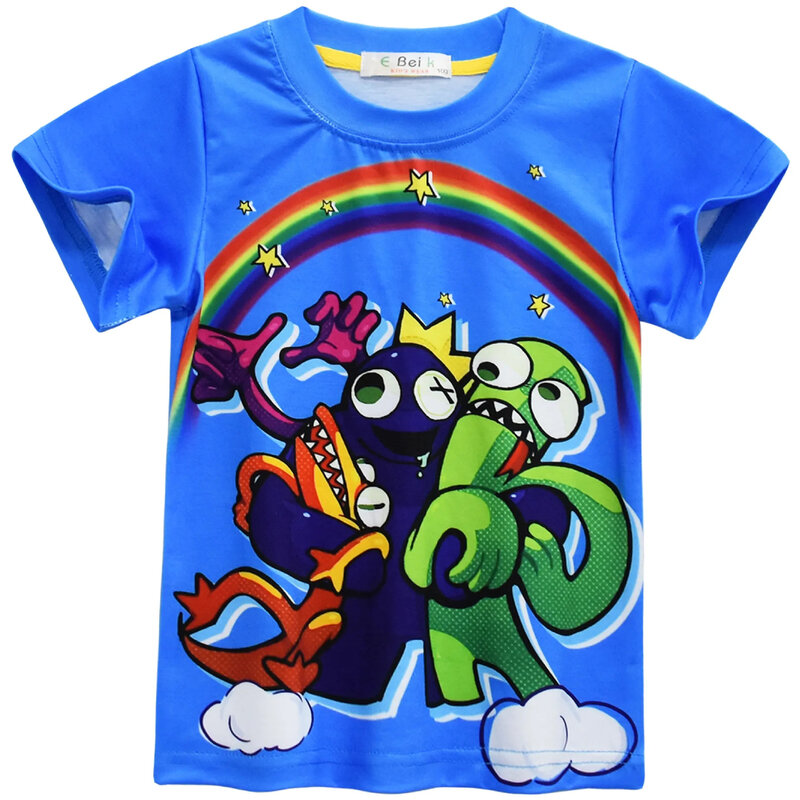 2024 Summer Quick-drying Breathable Rainbow Friends Game Children's T-Shirt Girls Boys Short-Sleeved Tops Clothes T-Shirt Childr