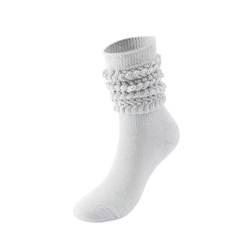 Socks Ladies Mid -In -spring and Autumn Pile of Socks Pure Cotton Anti -Smooth White Summer Pure  heated socks