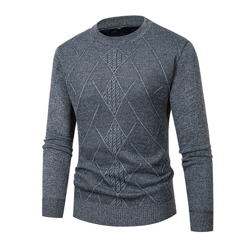 New Winter Men'S Mock Neck Sweater Fashion Solid Color Warm Knitted Pullovers Men Casual Elastic Sweaters Male Autumn Knitwear