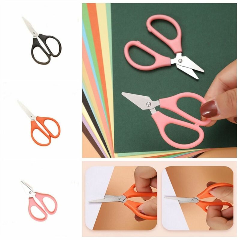 10pcs Stainless Steel Mini Scissors Multifunctional Candy Color Stationery Scissors Handmade Tools Minimalistic