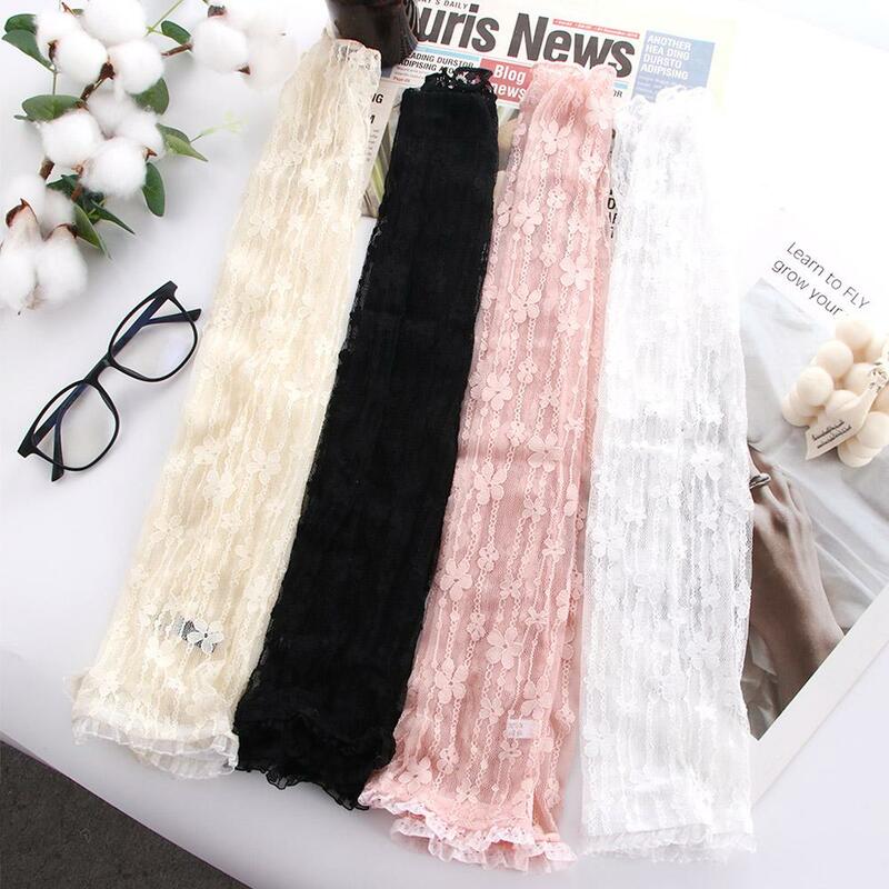 Summer Flowers Lace Arm Sleeves Sun Protection Long Gloves Elegant Arm Protectors Lace Sleeve Fake Sleeves Outdoor Long Gloves