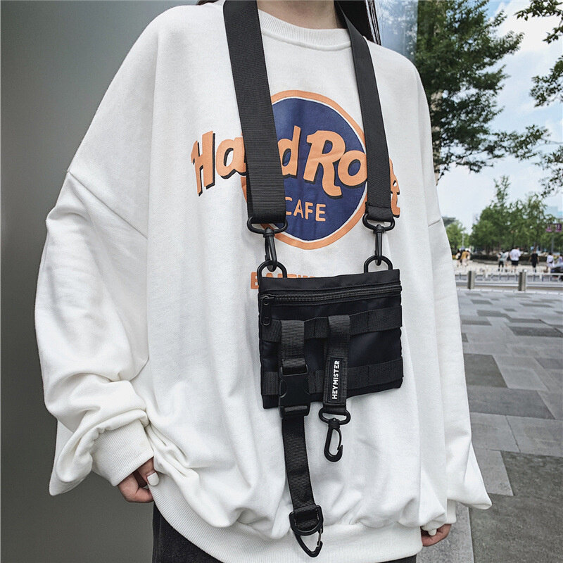 Pacote de cintura funcional tático com bolso multi, bolsa de telefone casual, corrida ao ar livre, hip hop cinto no peito sacos, streetwear, nova techwear