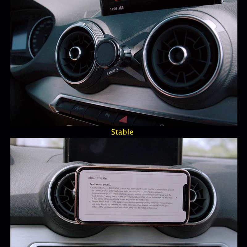 ที่วางโทรศัพท์ในรถสำหรับ Audi Q2 SQ2 2017-2022แม่เหล็กโทรศัพท์ Mount Bracket 360 Rotatable สนับสนุนโทรศัพท์มือถืออุปกรณ์เสริมรถยนต์
