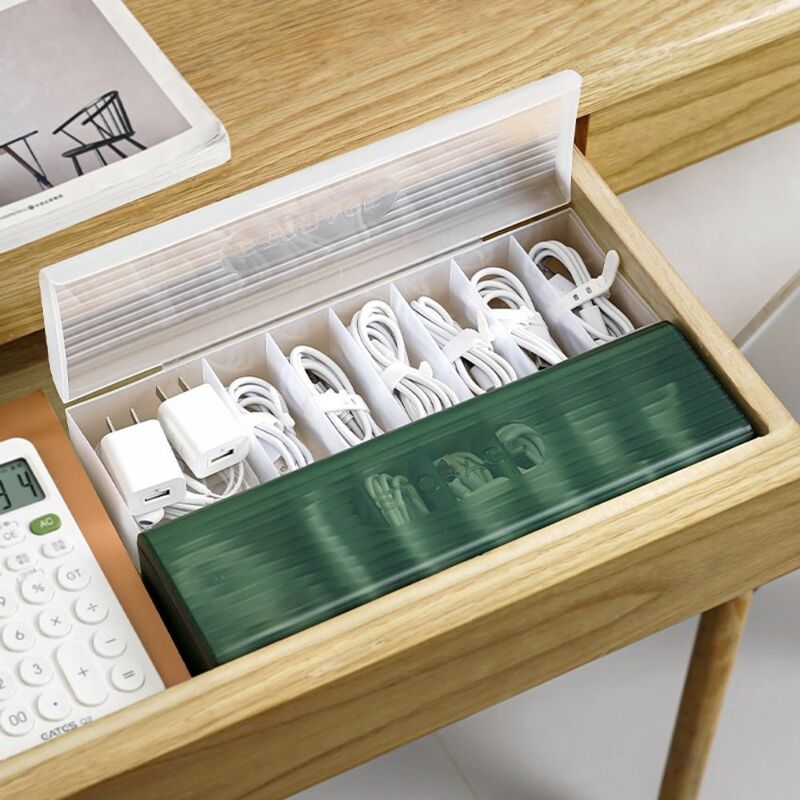 กล่องเก็บของตั้งโต๊ะกล่องเก็บสายเคเบิล USB kotak penyimpanan kabel กล่องเก็บสินค้าสายหูฟังเครื่องเขียน