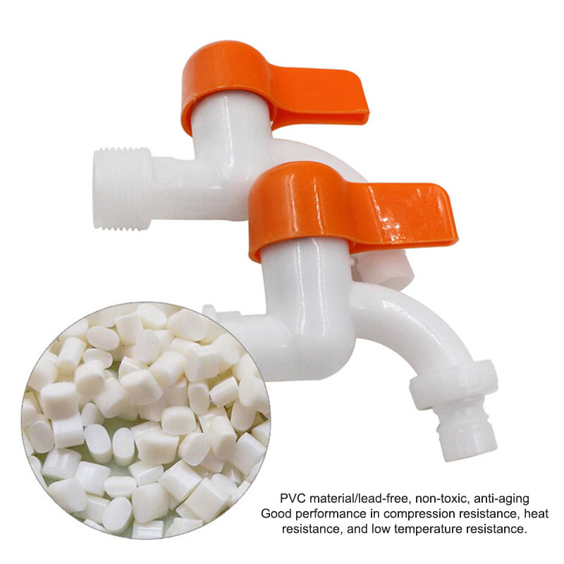 PVC Water Faucet 20MM Household Faucet Washing Machine Kitchen Balcony Public Places Outdoor Garden Drainage Tap Adapter