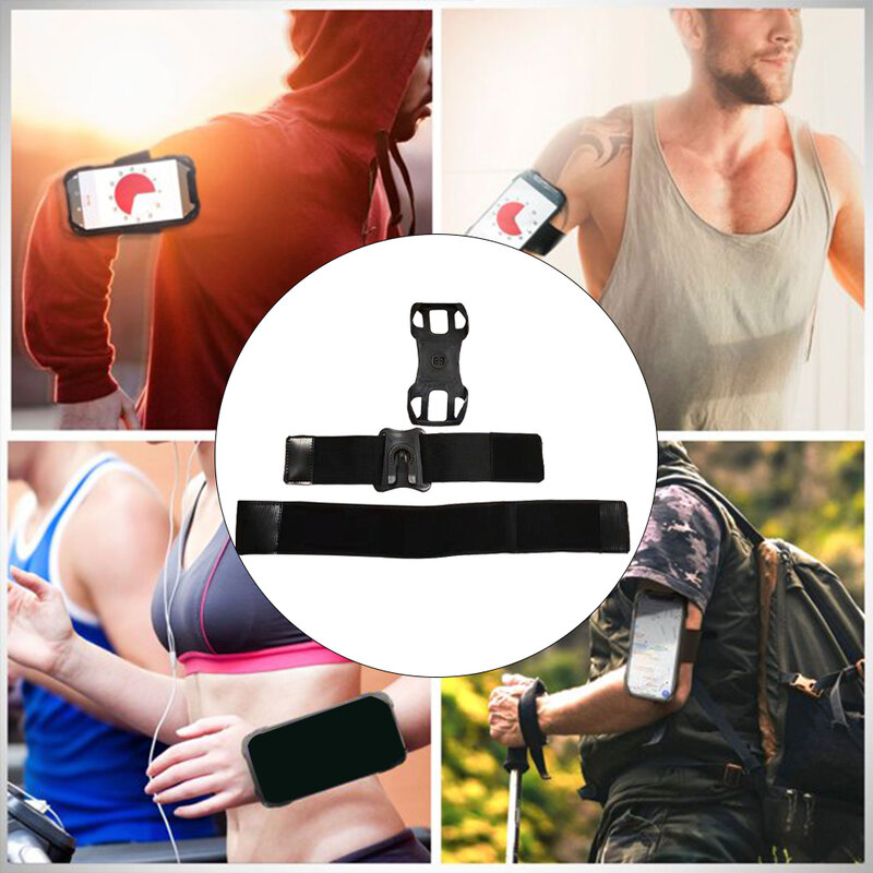 2pcs/set Gym Outdoor Sports Armband Phone Holder Detachable 360 Degree Rotation Silicone Arm Band Bracket Phone Support Stand