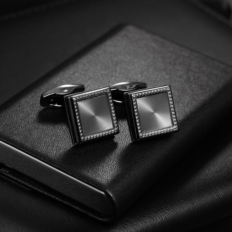 MeMolissa High Quality Black Square Cufflinks for Mens Luxury Shirt Cuff Links Male Suit Accessories Jewelry Wedding Gift
