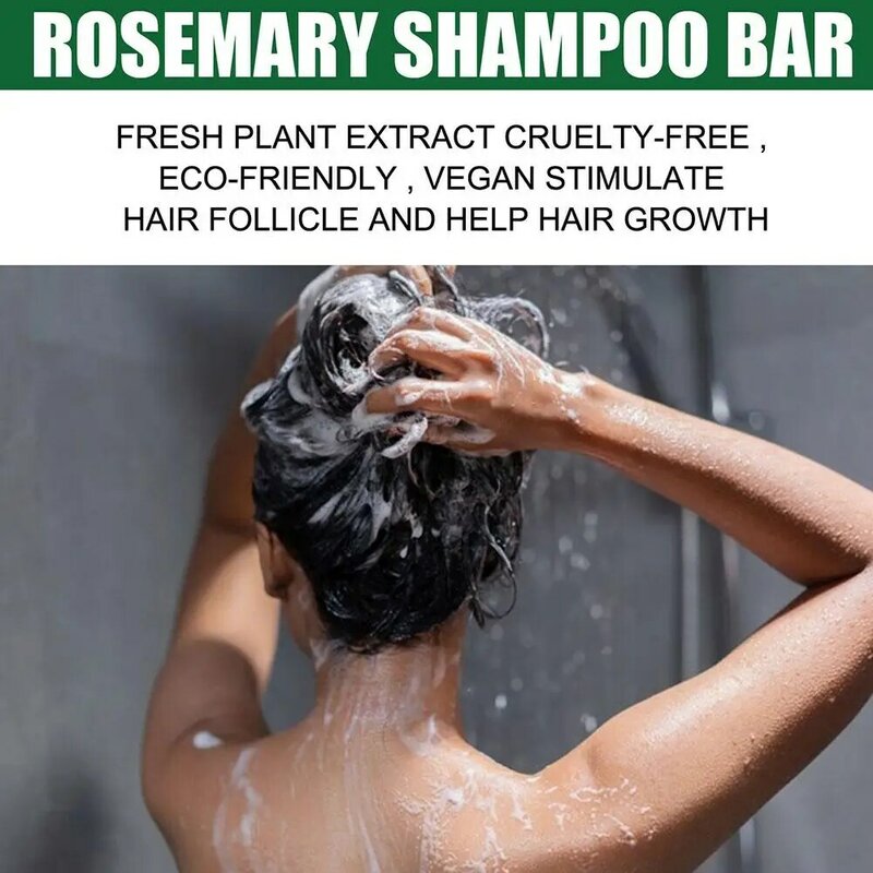 Shampoing au romarin pour repousse des cheveux, barre de nettoyage en profondeur, réparation des cheveux endommagés, soins de beauté pour cheveux traités, cheveux secs et abîmés, W1F6