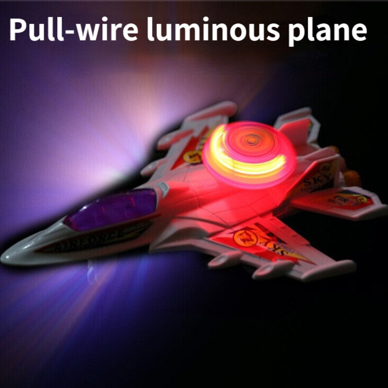 Avión luminoso de tracción para niños, modelo de avión con Flash LED de juguete, simulación de avión en miniatura, regalos de juguete para niños