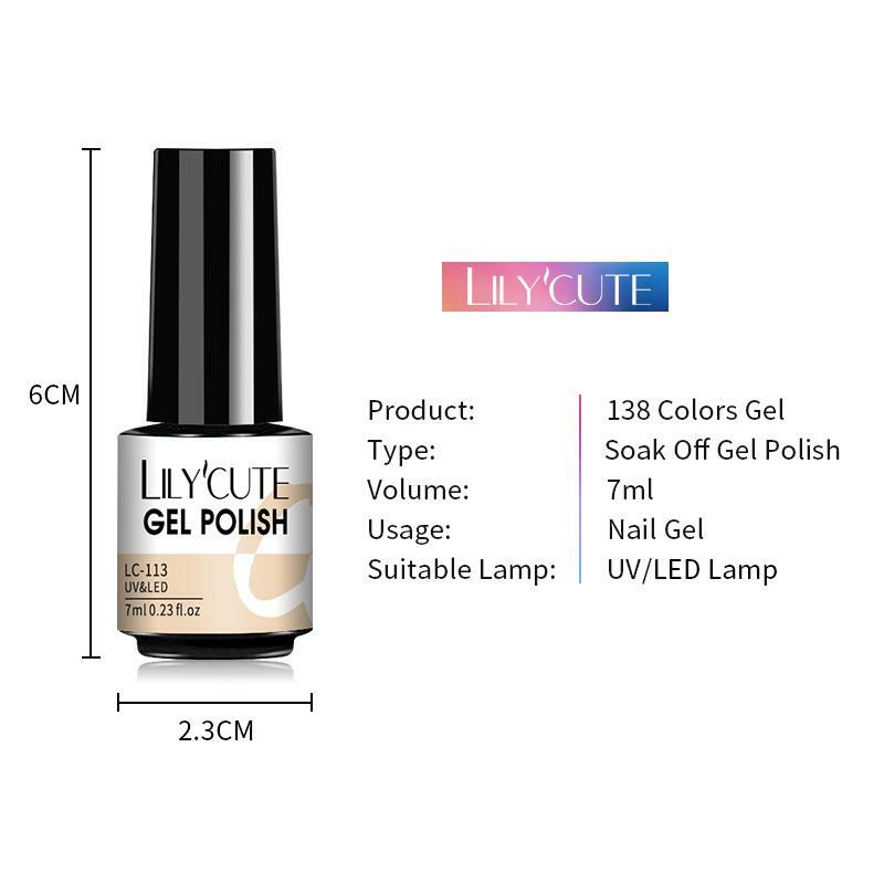 LILYCUTE-esmalte en Gel para uñas, barniz semipermanente para Base y capa superior, UV, LED, 7ml